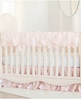 Soft Pink Ruffled Crib Throw - Elegant Nursery Accent